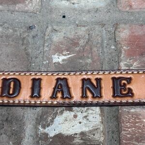 Vintage Tooled Leather Western Belt Floral‎ Personalized Diane Southwestern